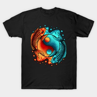 Yin & Yang Garden Pond Koi Fish Japanese Koi Carp T-Shirt